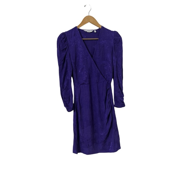 & OTHER STORIES Purple Jacquard Wrap Dress - Picture 4 of 10
